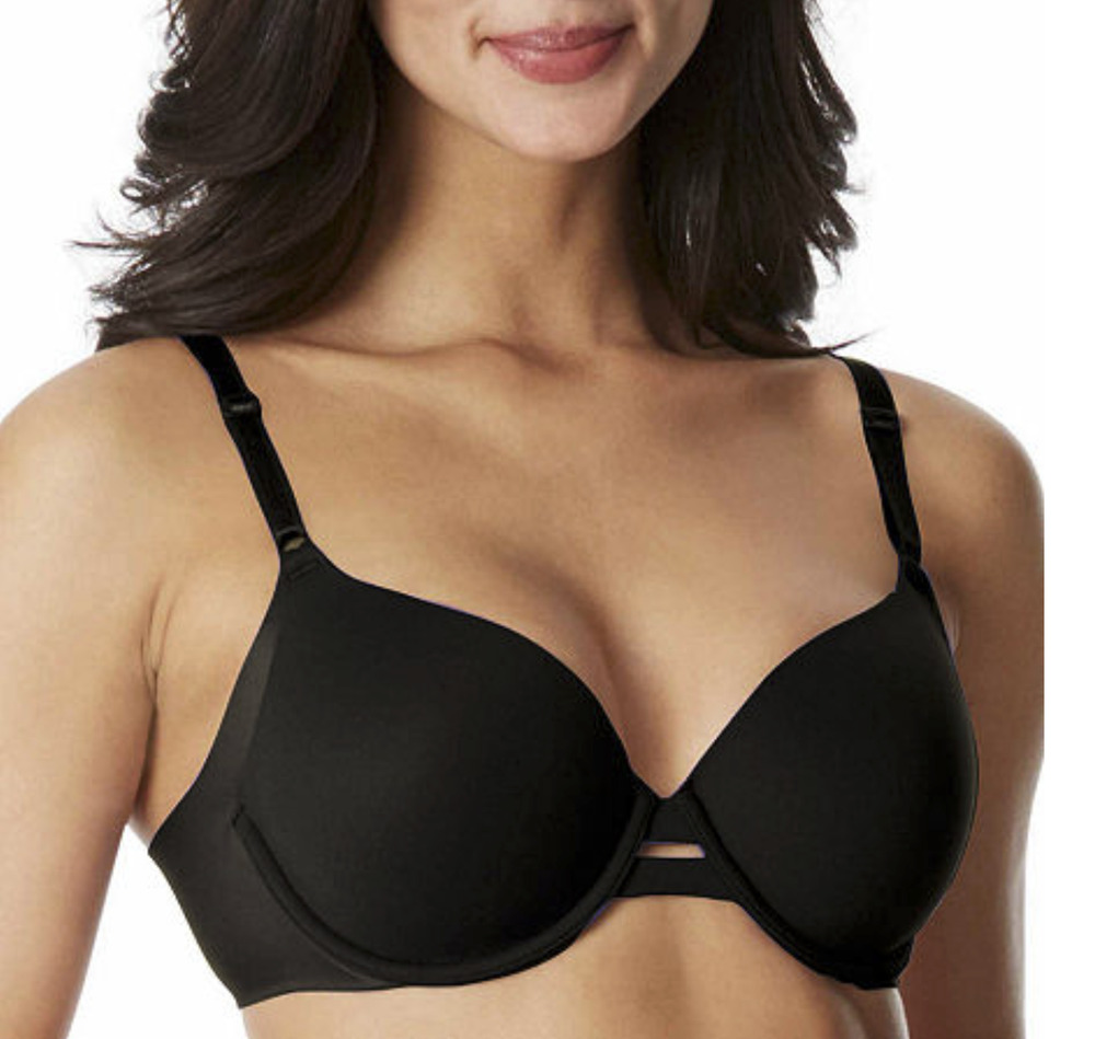 Warner's Women No Side Effects Underwire Bra Black Size 34D